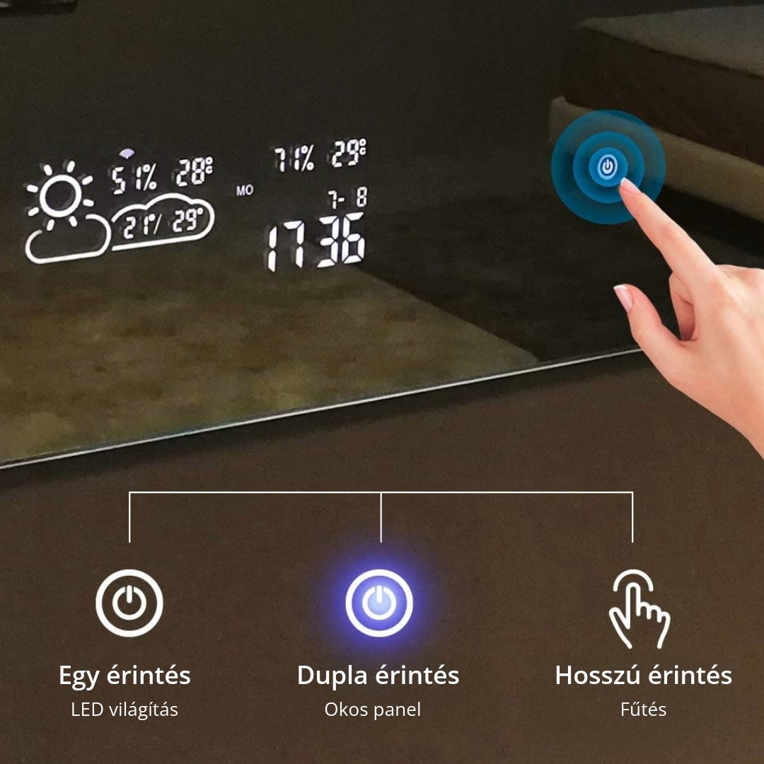 BVF ADELIG vyhrievané zrkadlo s Bluetooth reproduktorom bvf adelig buttons